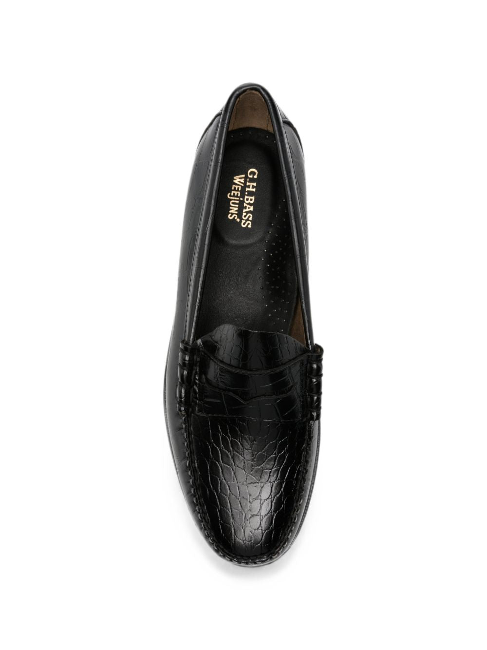 Mocassini Weejuns Penny croco in nero 