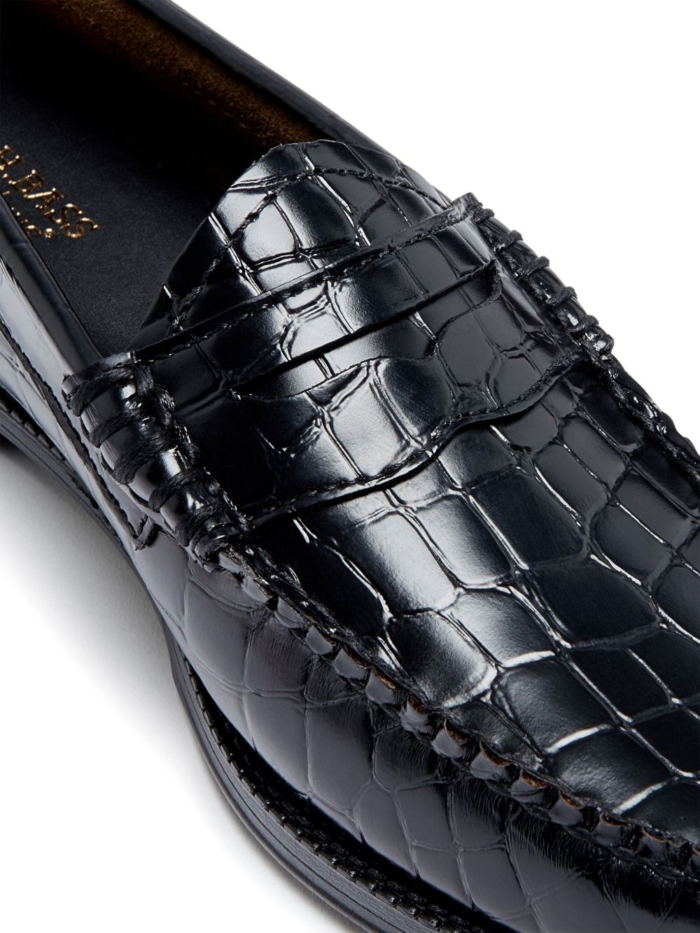 Mocassini Weejuns Penny croco in nero 