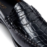Mocassini Weejuns Penny croco in nero 