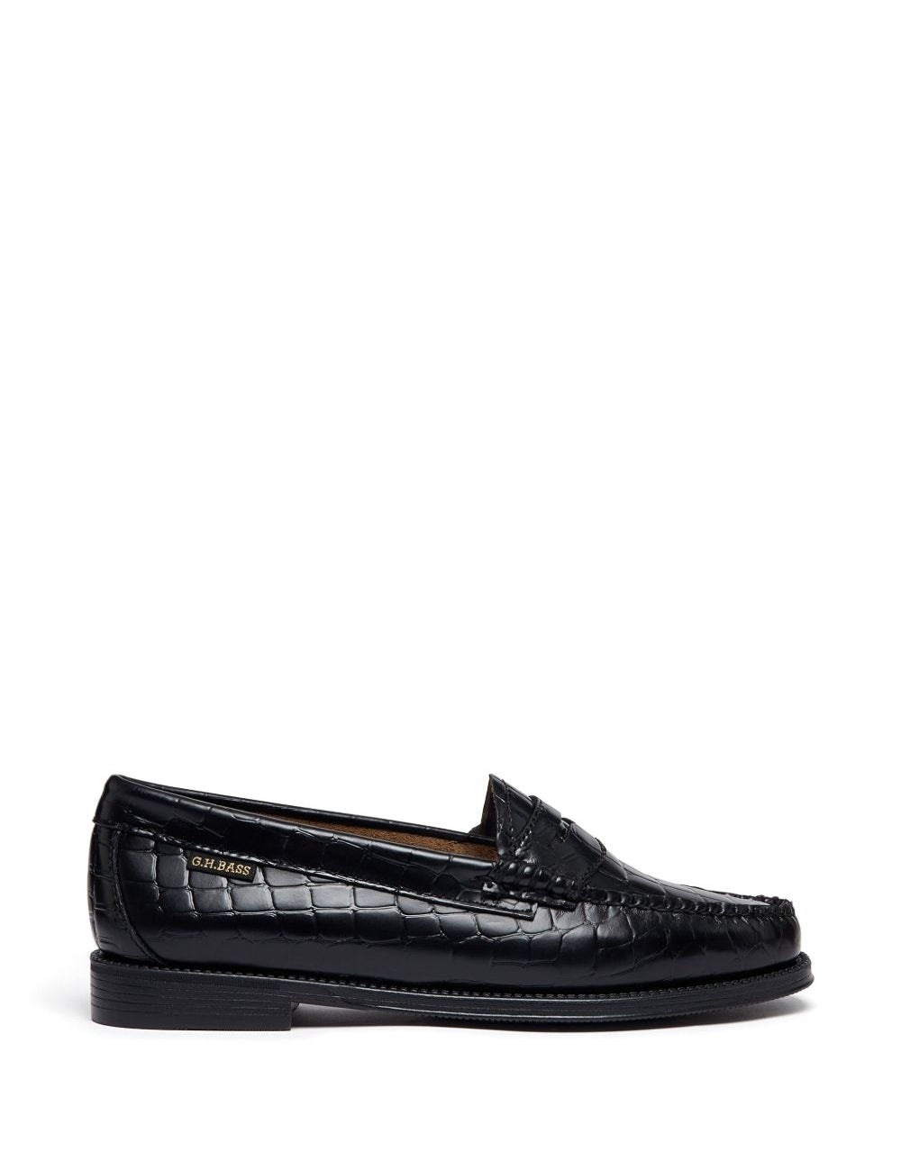 Mocassini Weejuns Penny croco in nero 