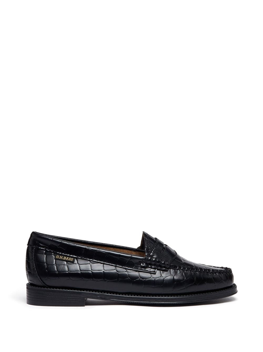 Mocassini Weejuns Penny croco in nero 