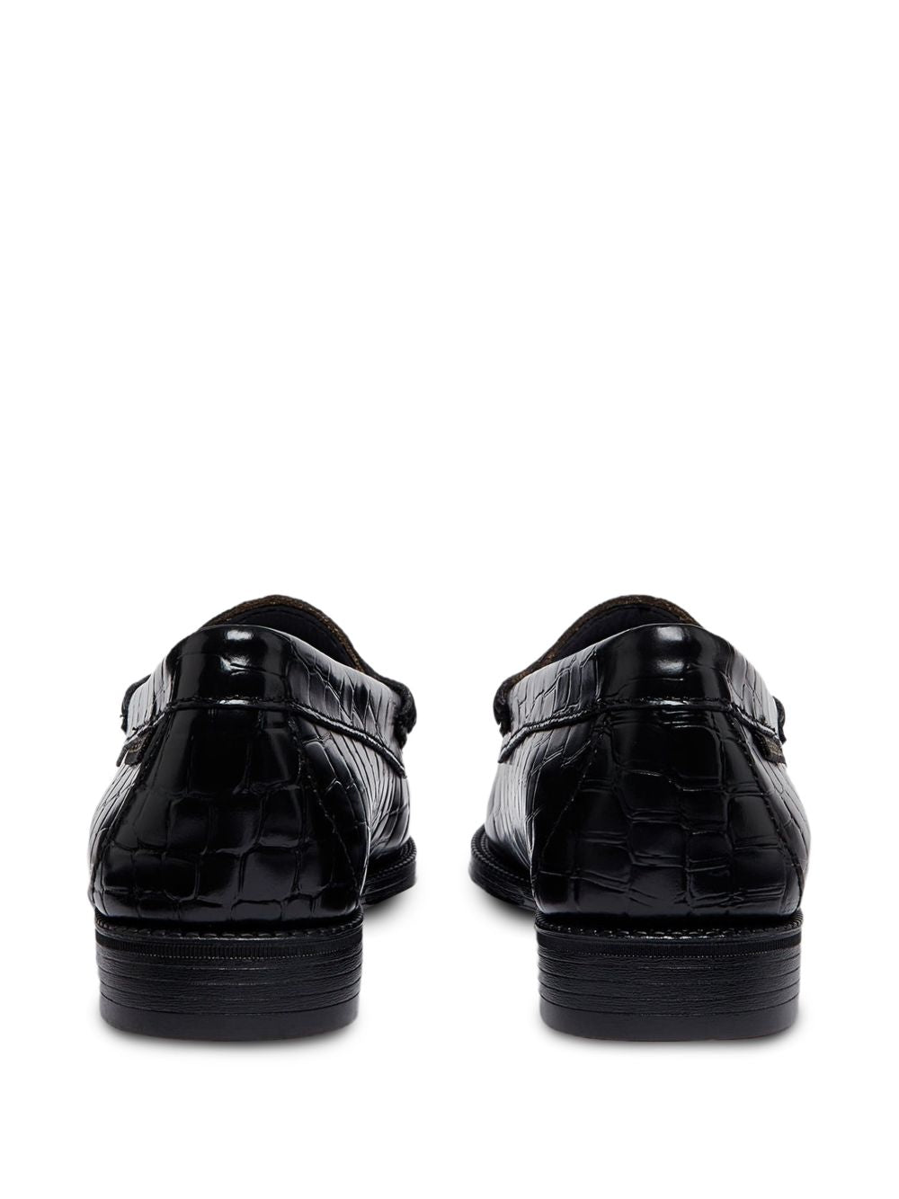 Mocassini Weejuns Penny croco in nero 