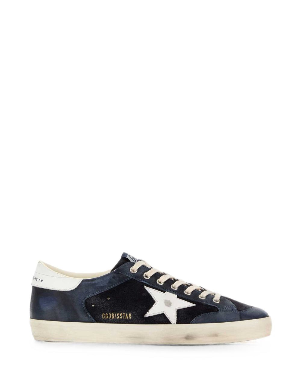 Sneakers Super Star in pelle in blu 