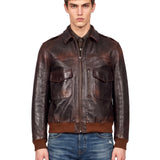 Bomber Journey in pelle marrone 