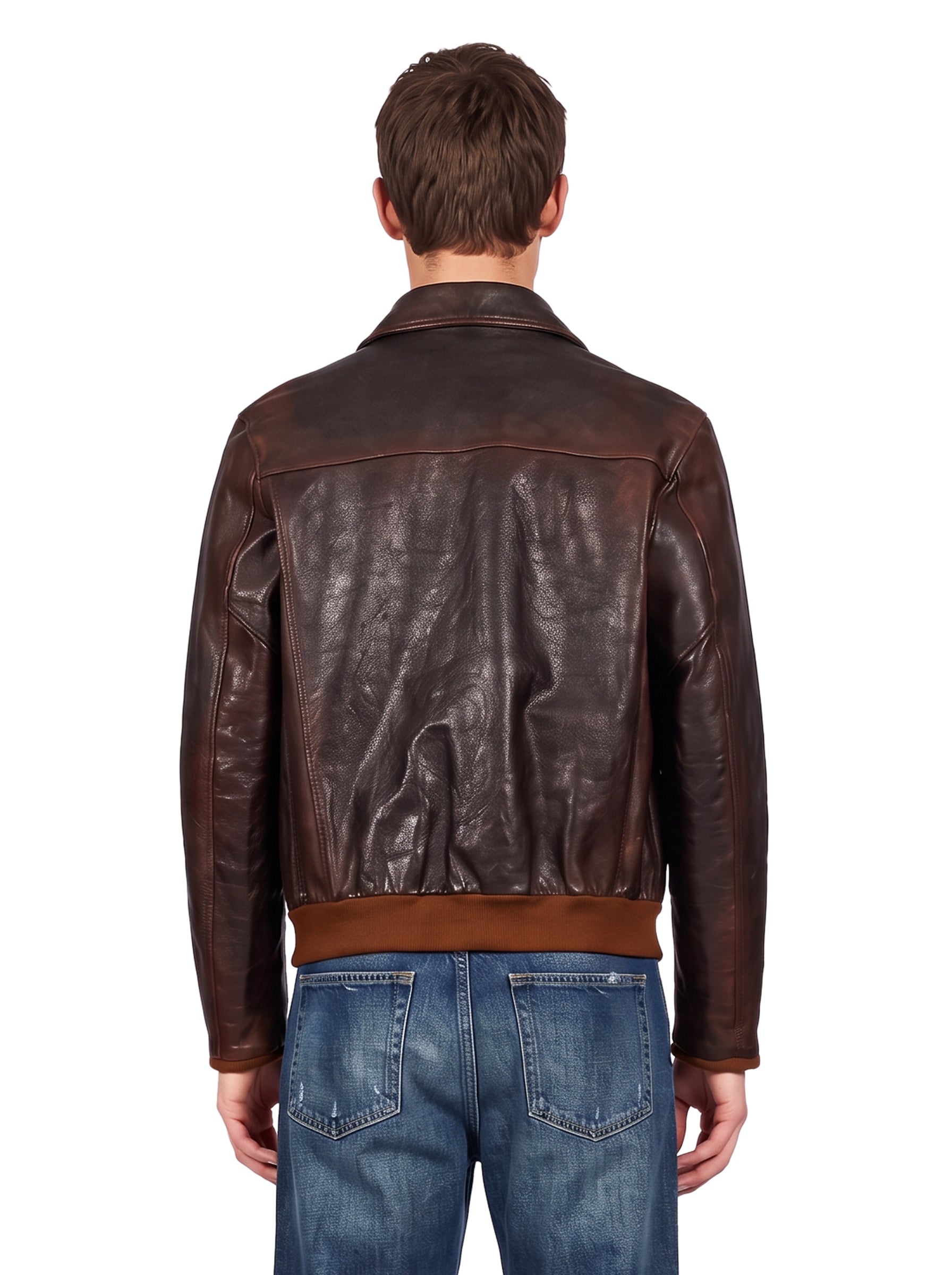 Bomber Journey in pelle marrone 