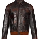 Bomber Journey in pelle marrone 