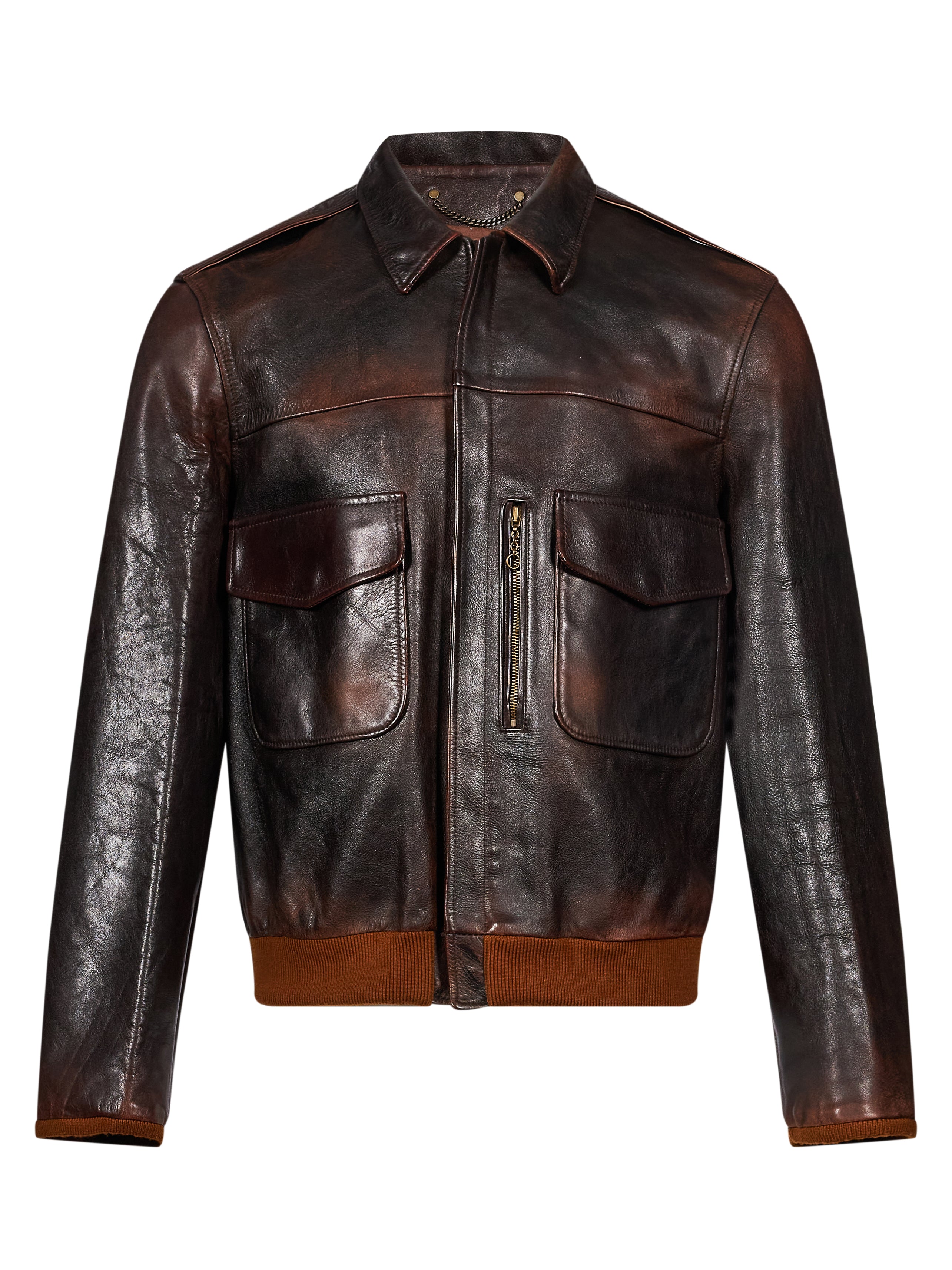 Bomber Journey in pelle marrone 