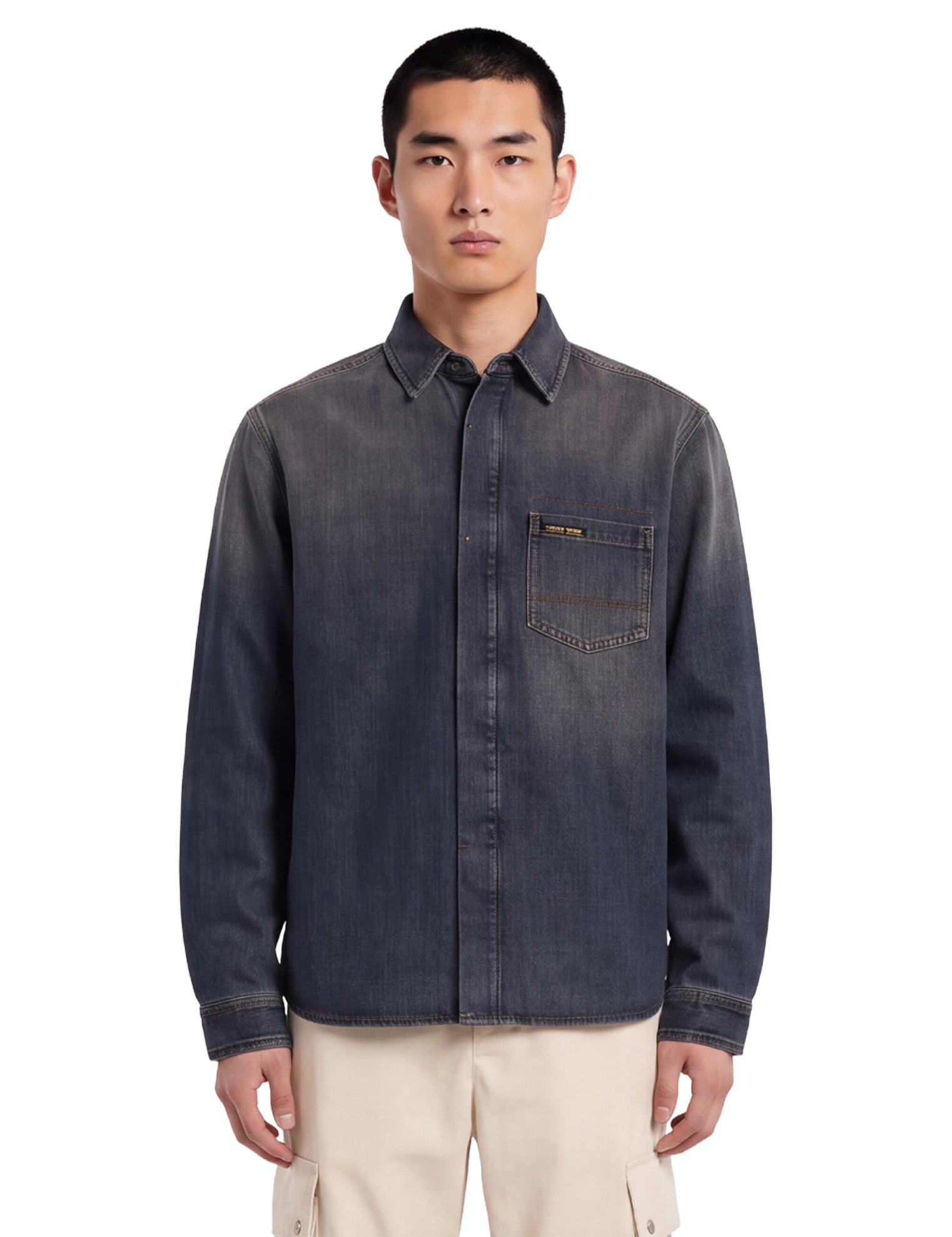 Camicia denim journey in blu 
