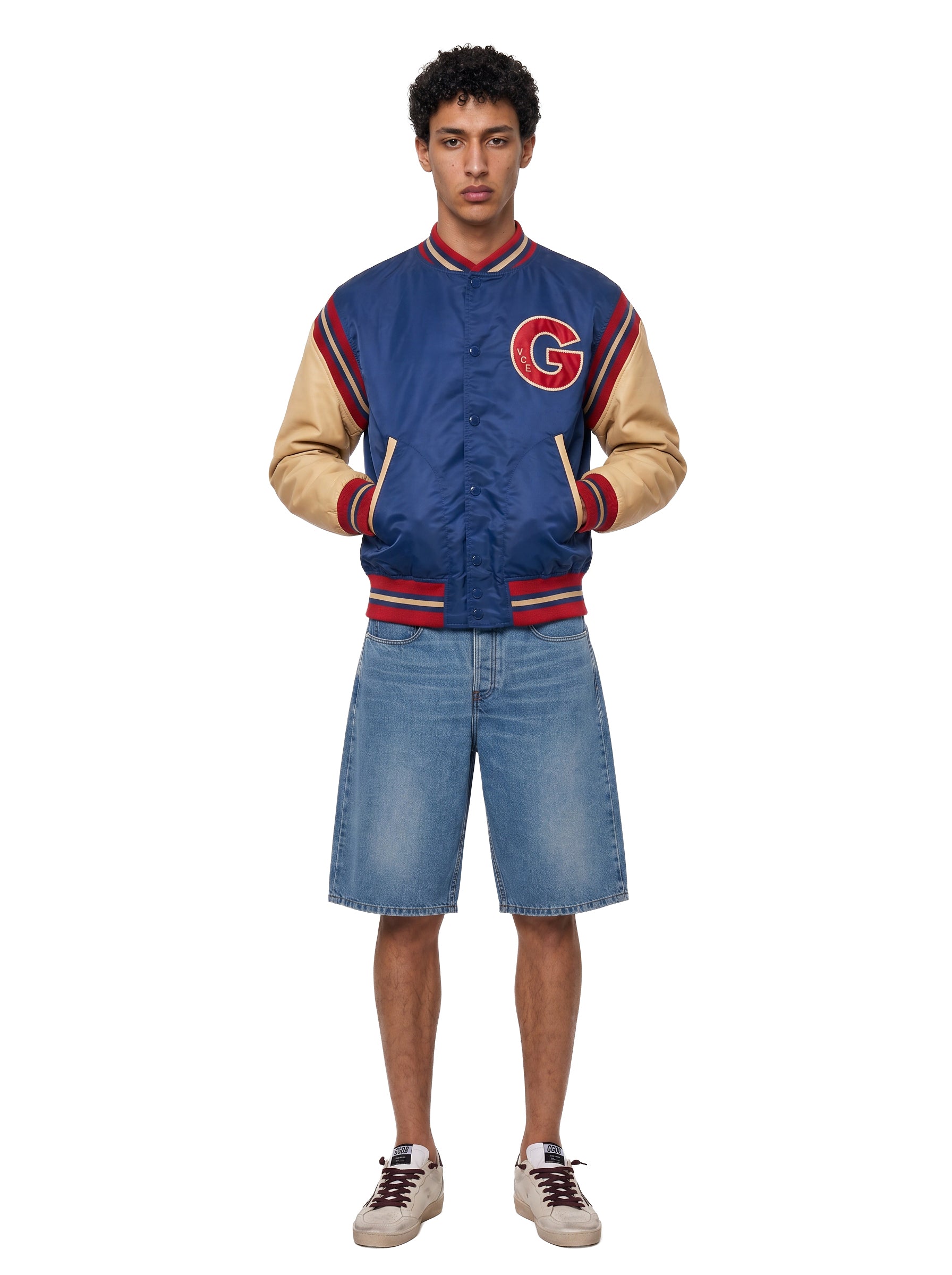 Bomber varsity Journey in blu e rosso 