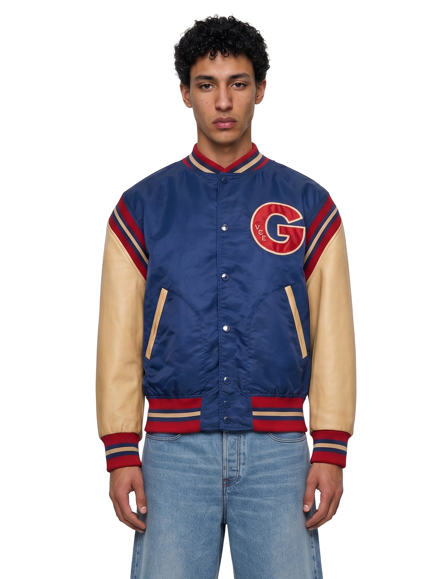 Bomber varsity Journey in blu e rosso 
