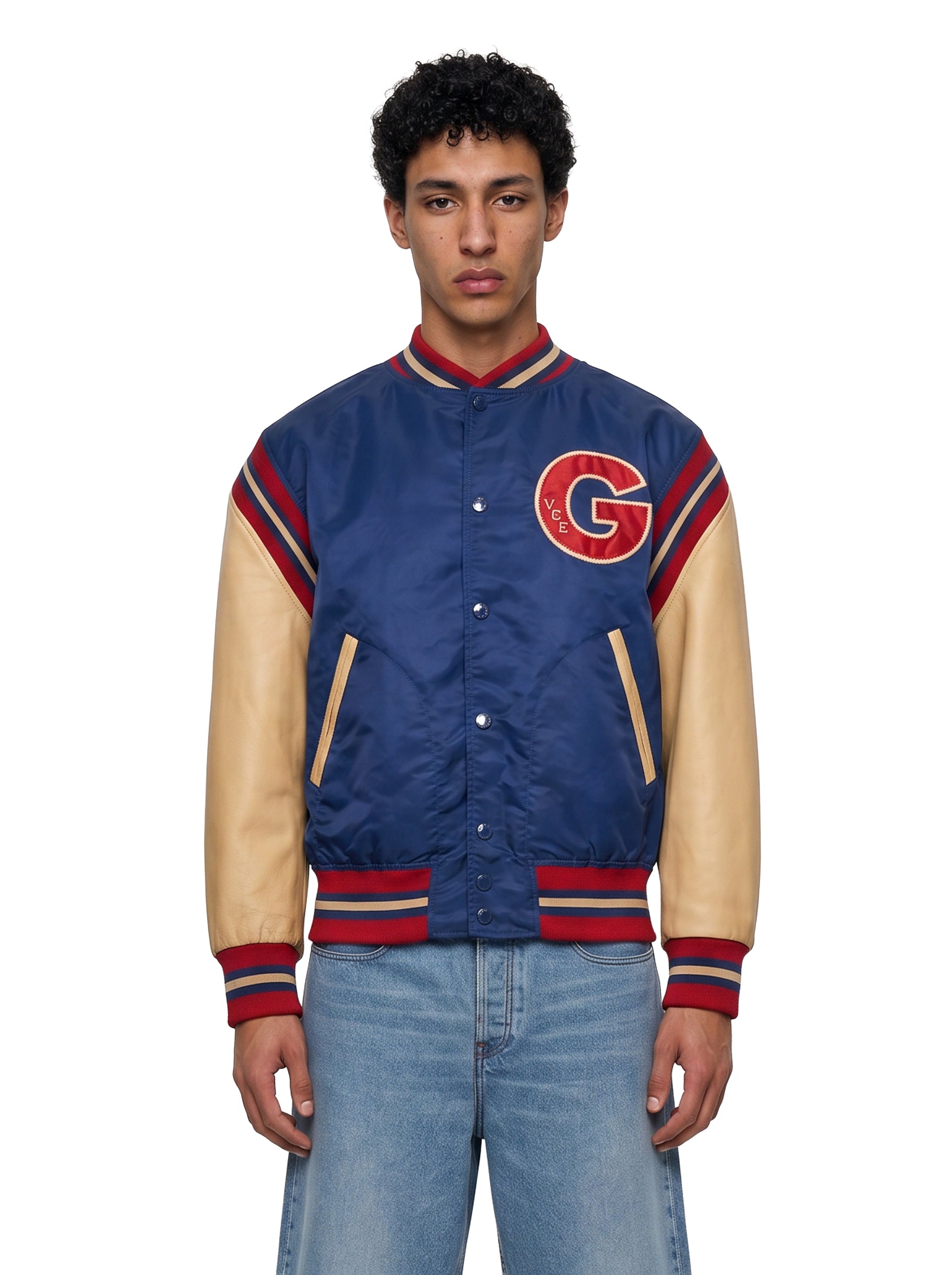 Bomber varsity Journey in blu e rosso 