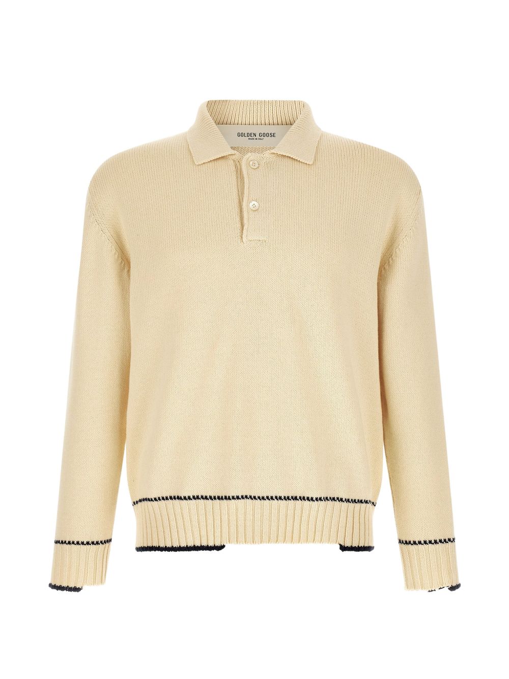 Maglione con colletto stile polo in beige 