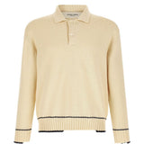 Maglione con colletto stile polo in beige 
