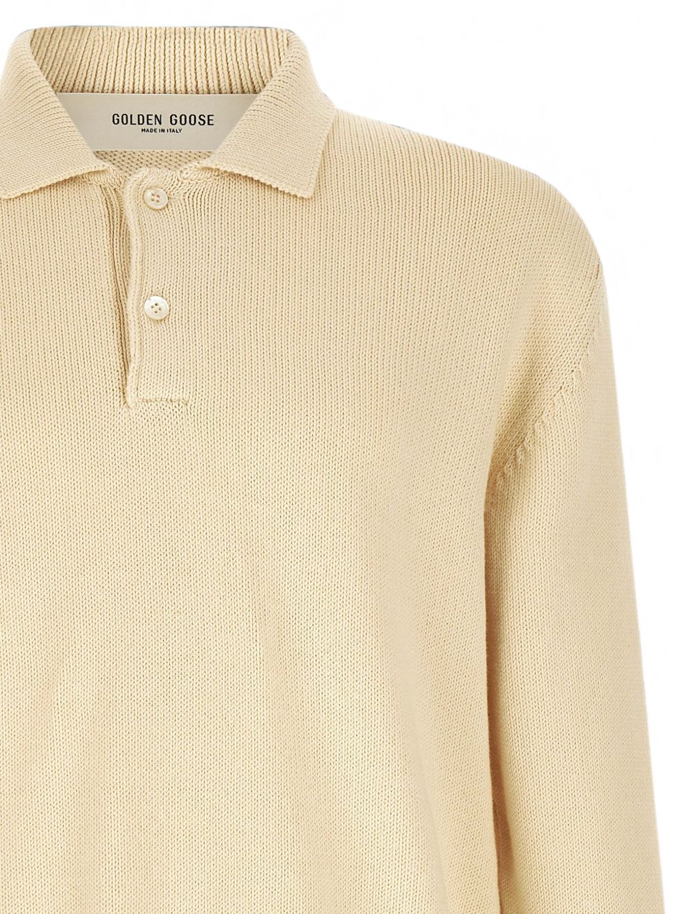 Maglione con colletto stile polo in beige 
