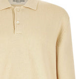 Maglione con colletto stile polo in beige 