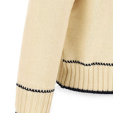 Maglione con colletto stile polo in beige 