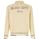 Maglione con colletto stile polo in beige 
