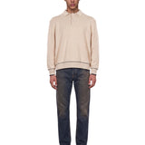 Maglione con colletto stile polo in beige 