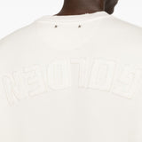 Felpa con logo in avorio 