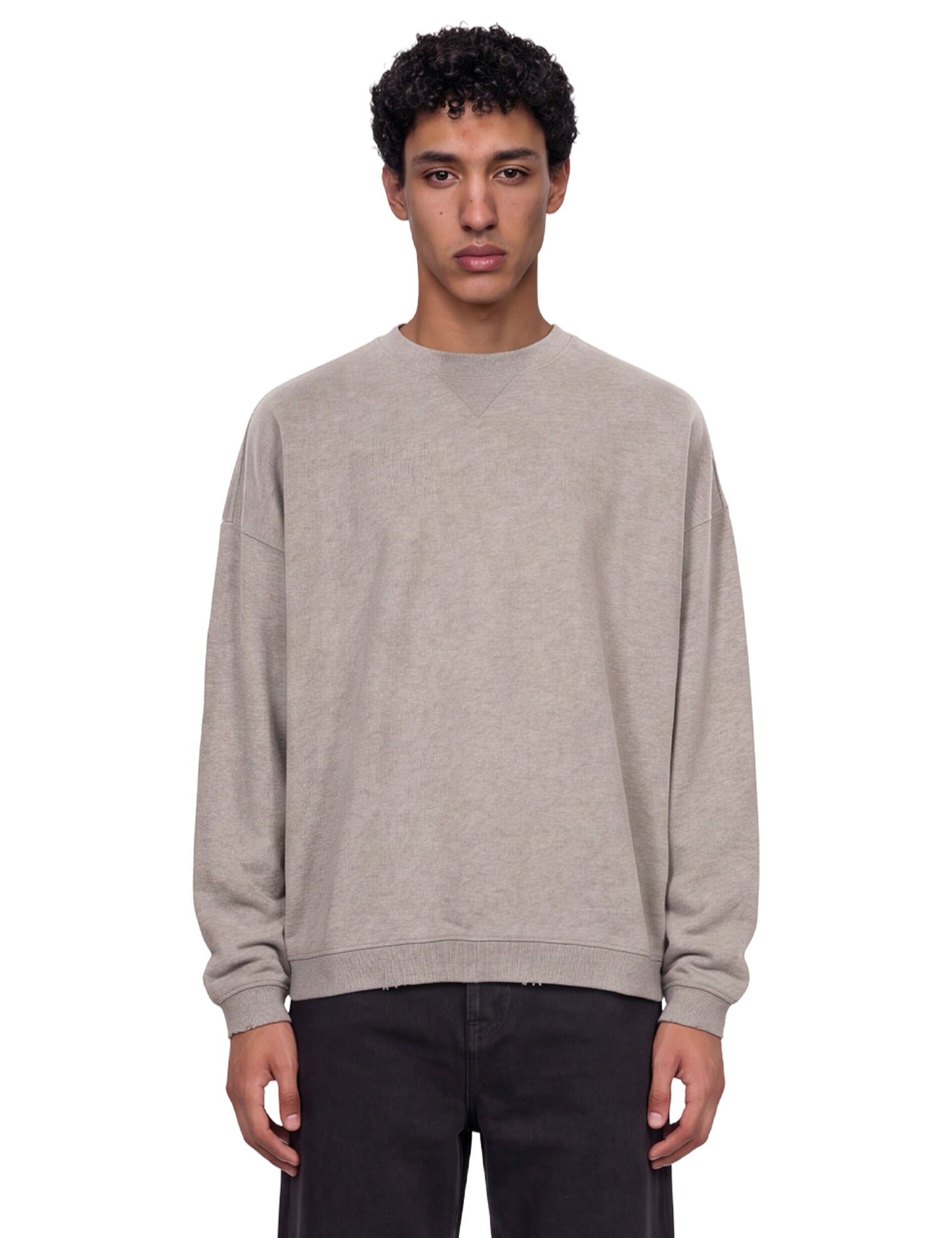 Felpa a girocollo in grigio 