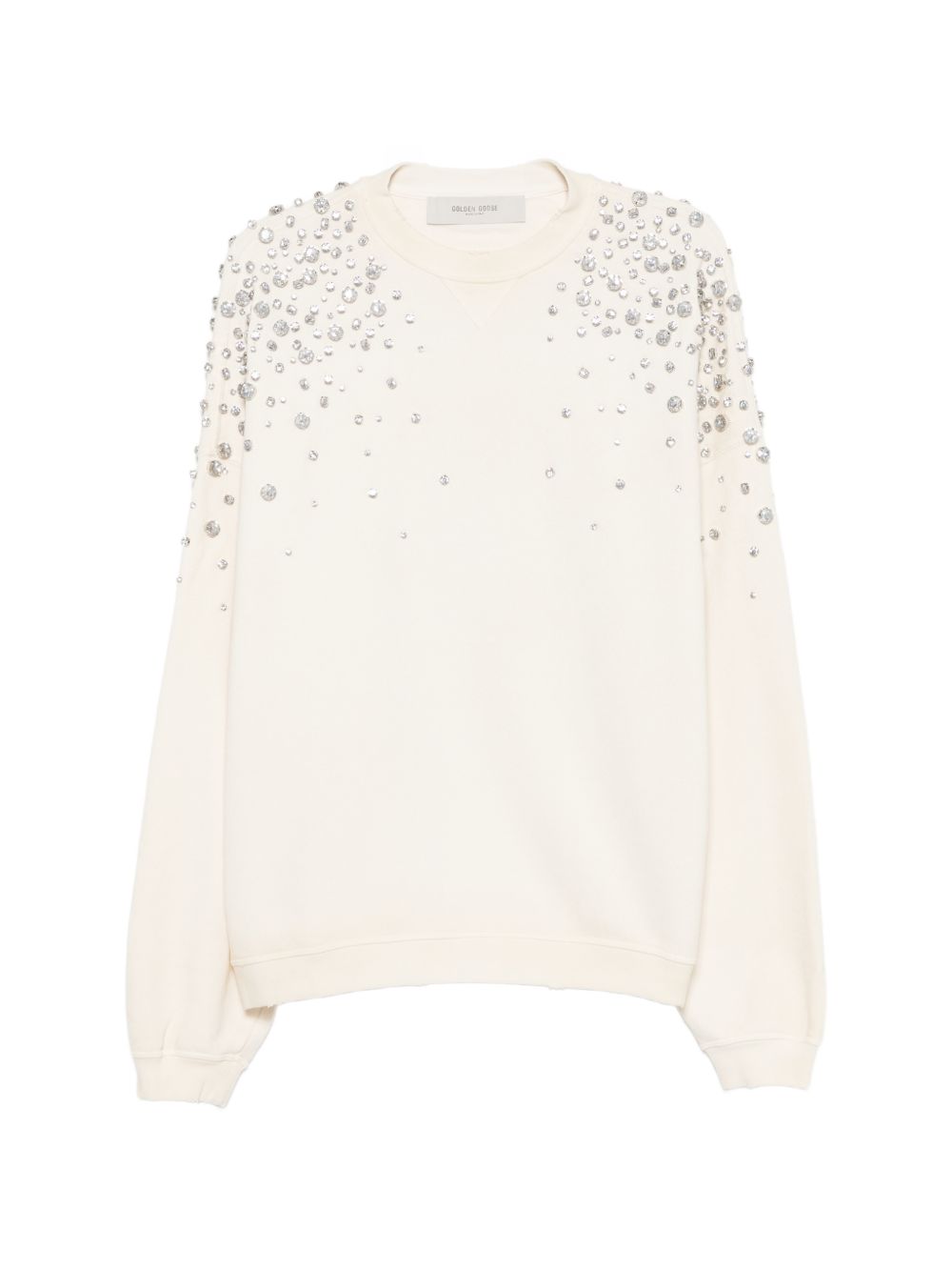 Felpa Star con cristalli in cotone bianco 