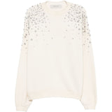 Felpa Star con cristalli in cotone bianco 