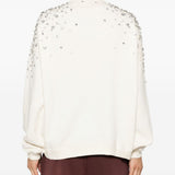 Felpa Star con cristalli in cotone bianco 