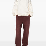 Felpa Star con cristalli in cotone bianco 