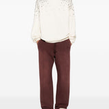 Felpa Star con cristalli in cotone bianco 