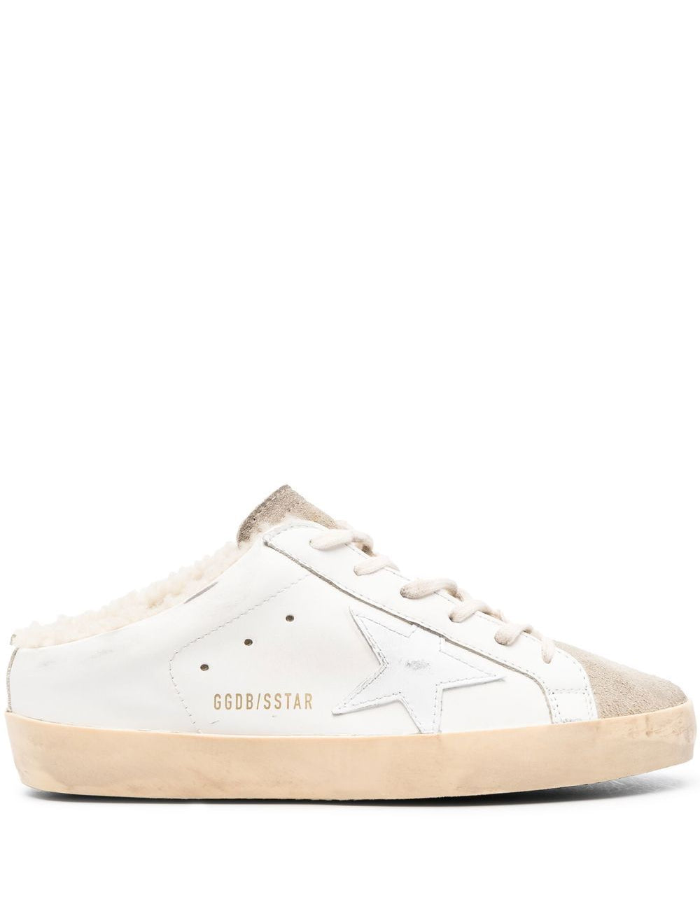 Mules Super Stat in bianco e beige 