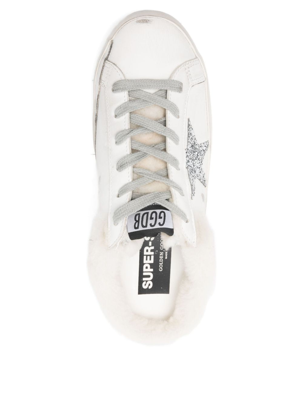 Mules con shearling super star in bianco 