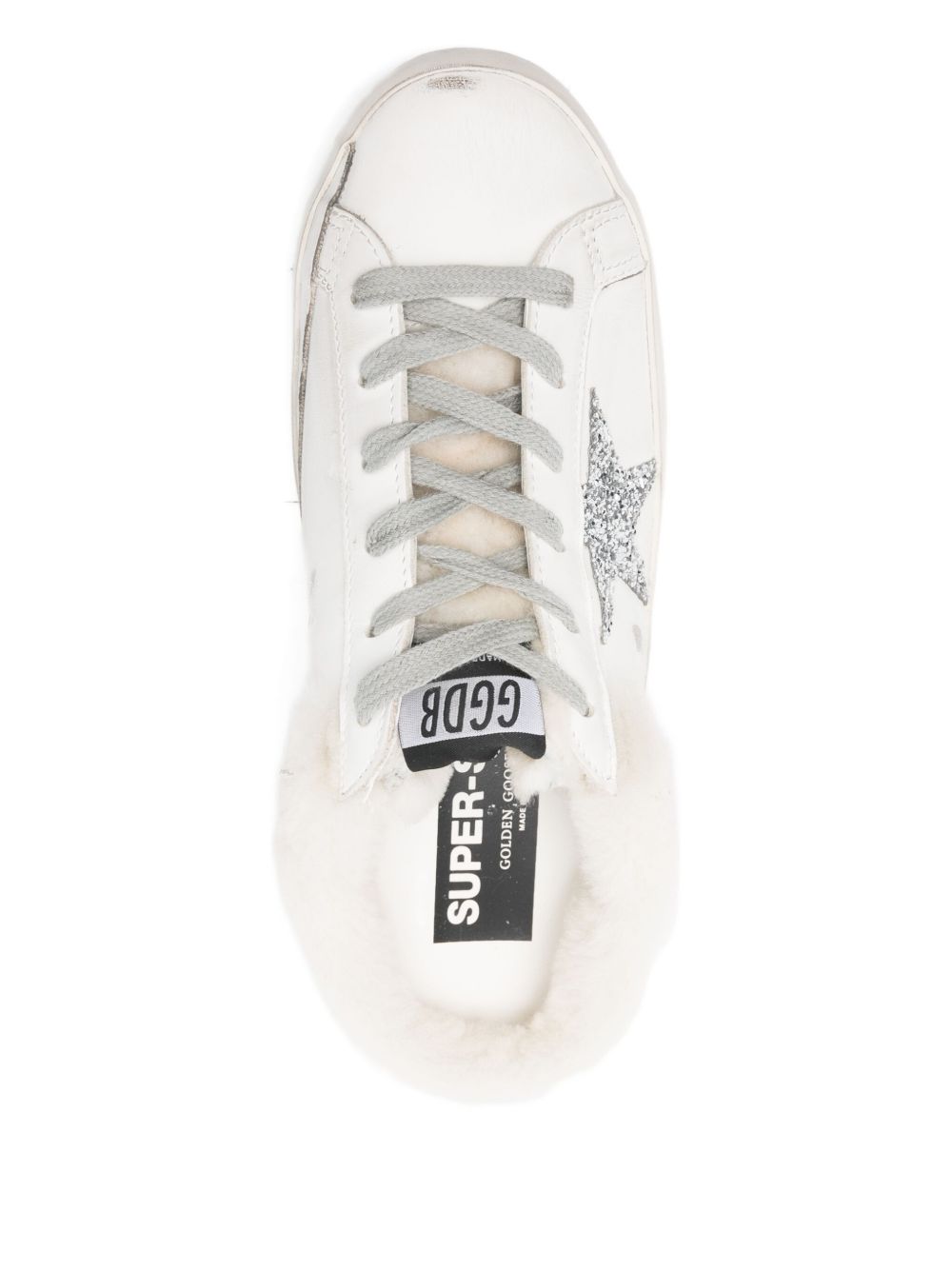 Mules con shearling super star in bianco 