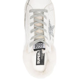 Mules con shearling super star in bianco 