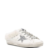 Mules con shearling super star in bianco 