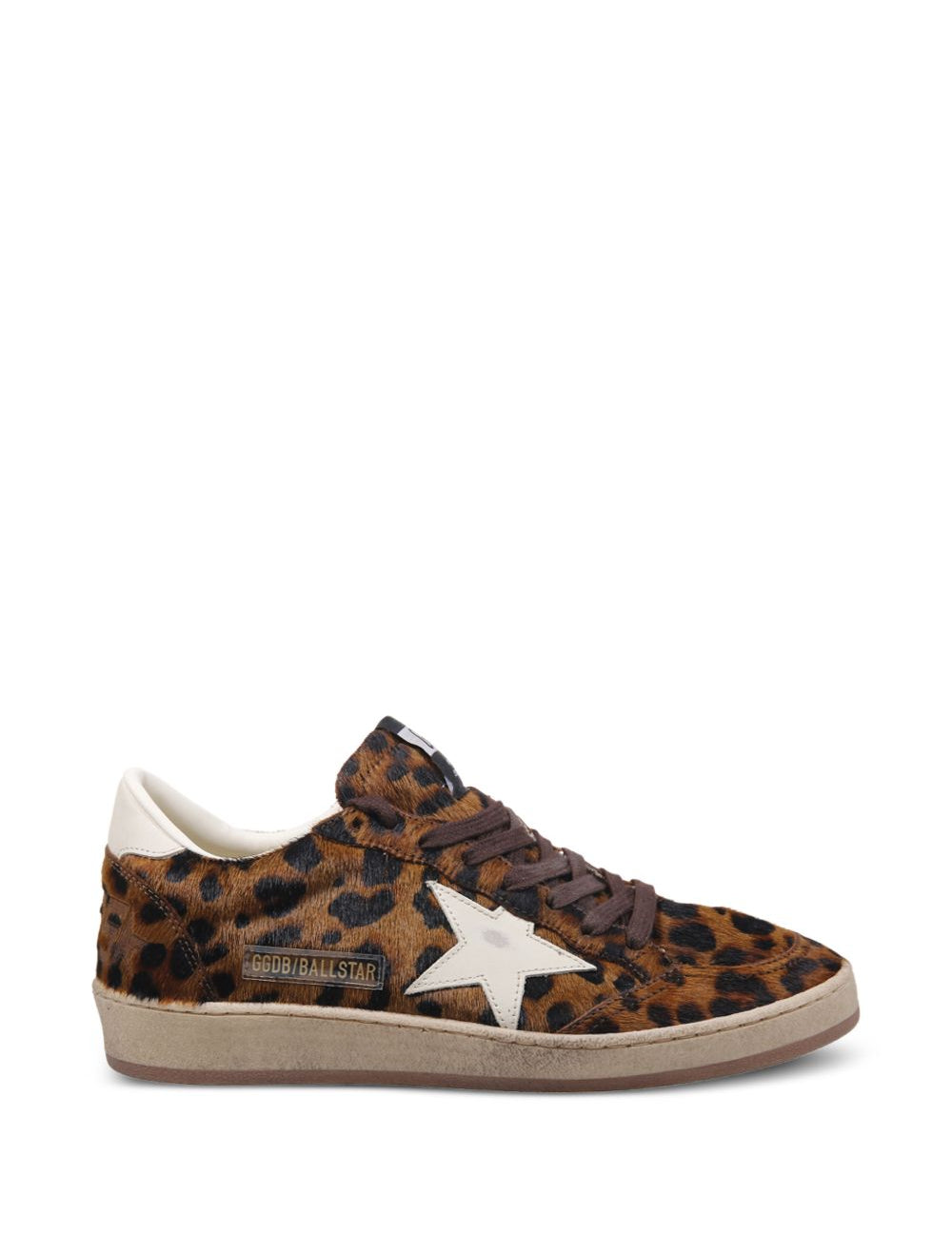 Sneakers Ball Star con stampa leopardata in marrone 