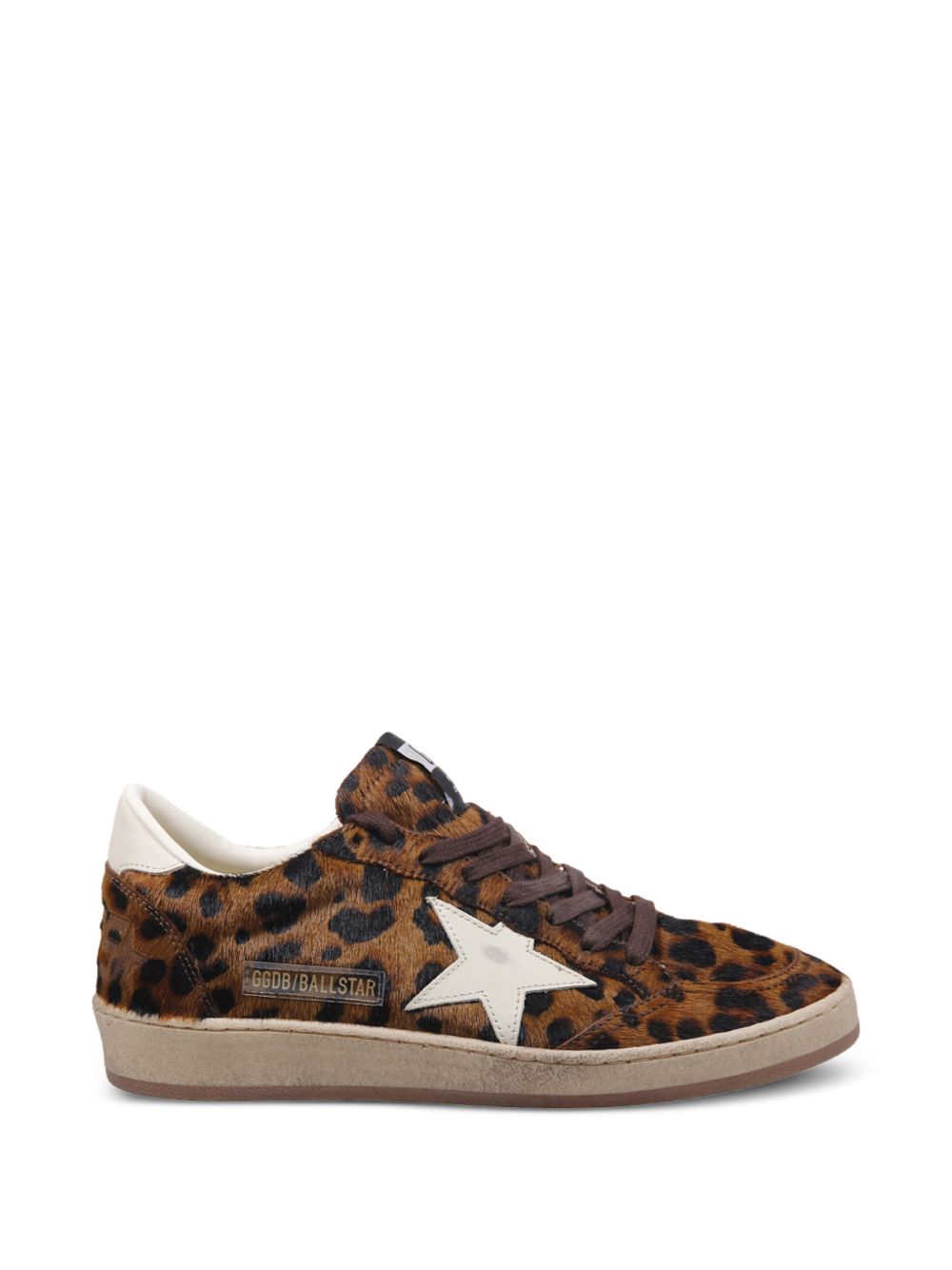 Sneakers Ball Star con stampa leopardata in marrone 