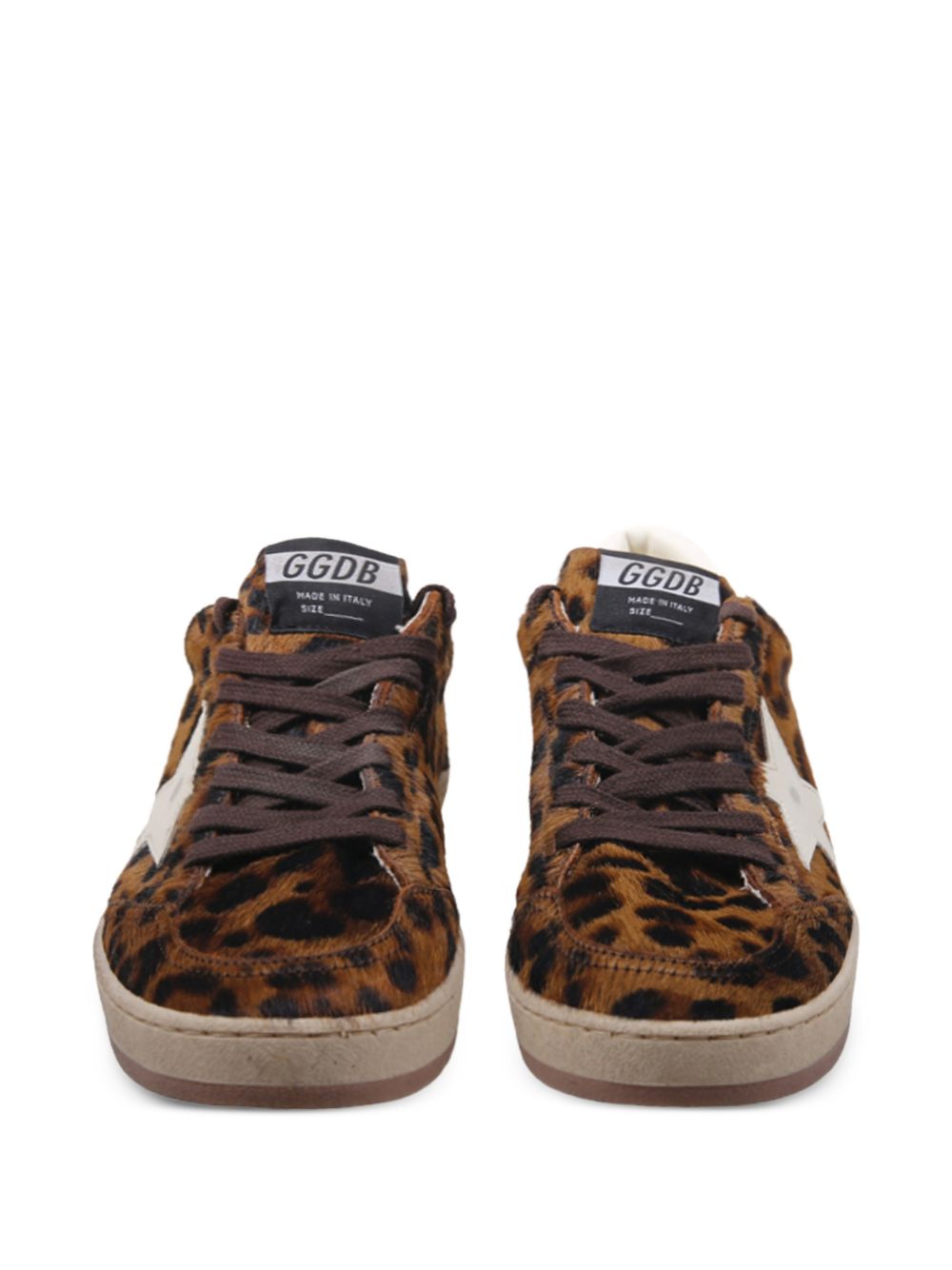 Sneakers Ball Star con stampa leopardata in marrone 