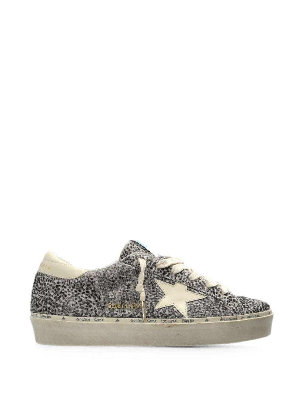 Sneakers hi star in bianco e nero golden goose - donna 