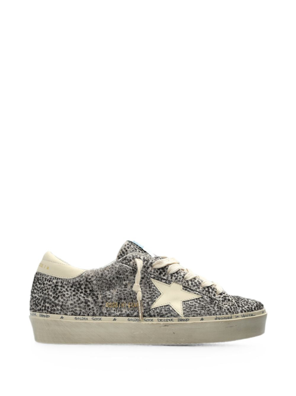 Sneakers hi star in bianco e nero golden goose - donna 