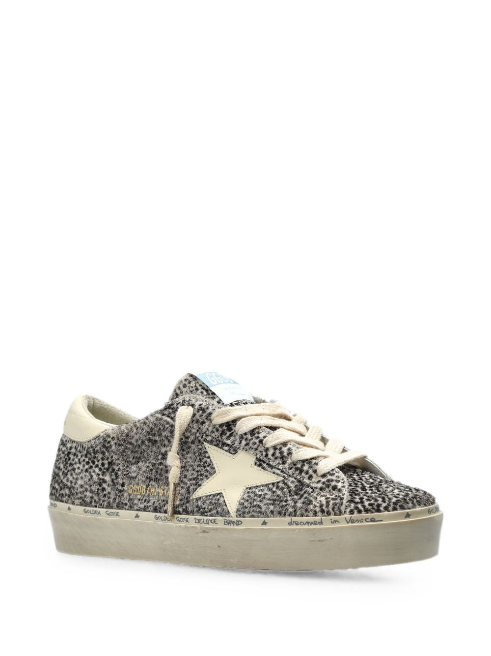 Sneakers hi star in bianco e nero golden goose - donna 