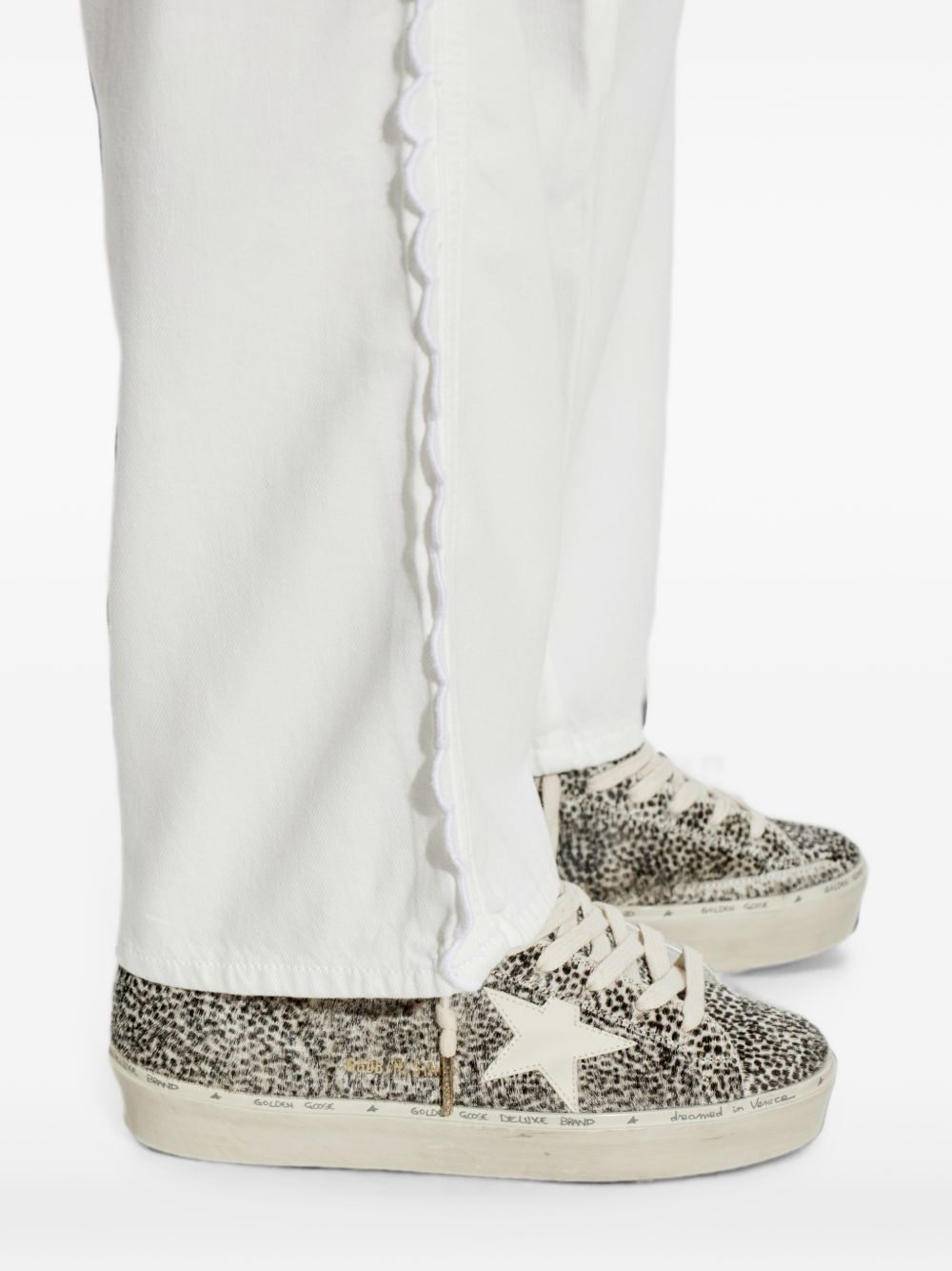 Sneakers hi star in bianco e nero golden goose - donna 