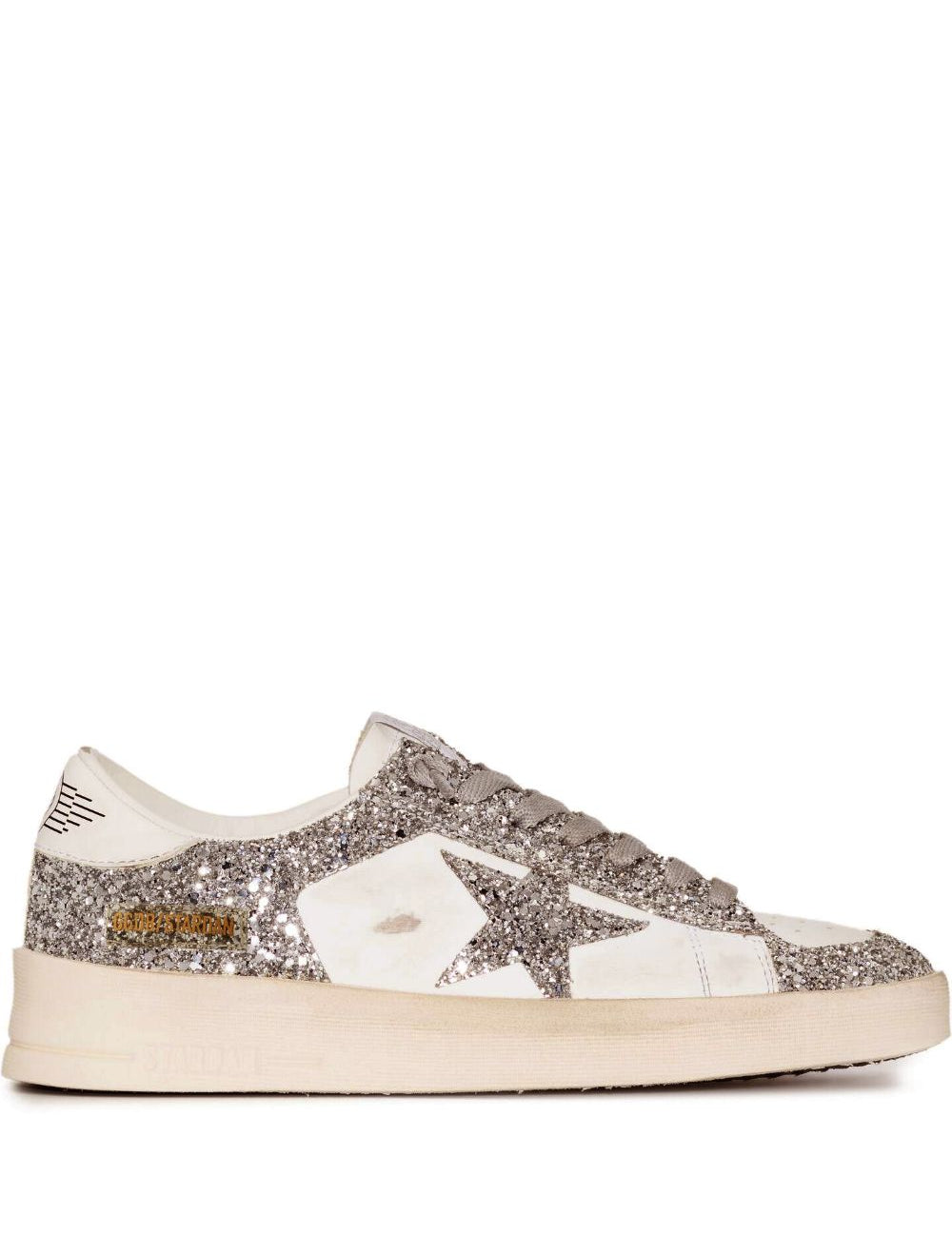 Sneakers Stardan con glitter in bianco 