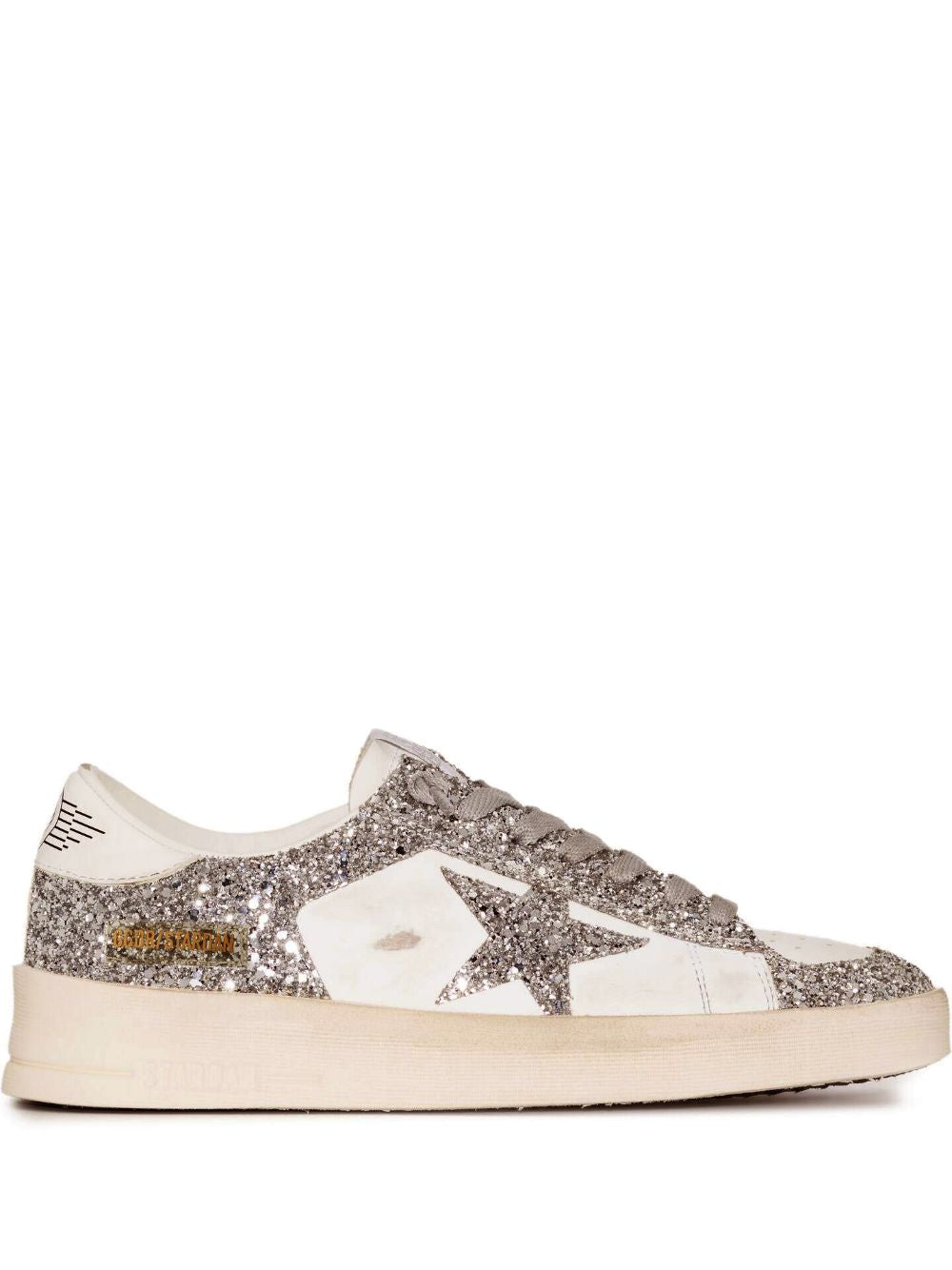 Sneakers Stardan con glitter in bianco 