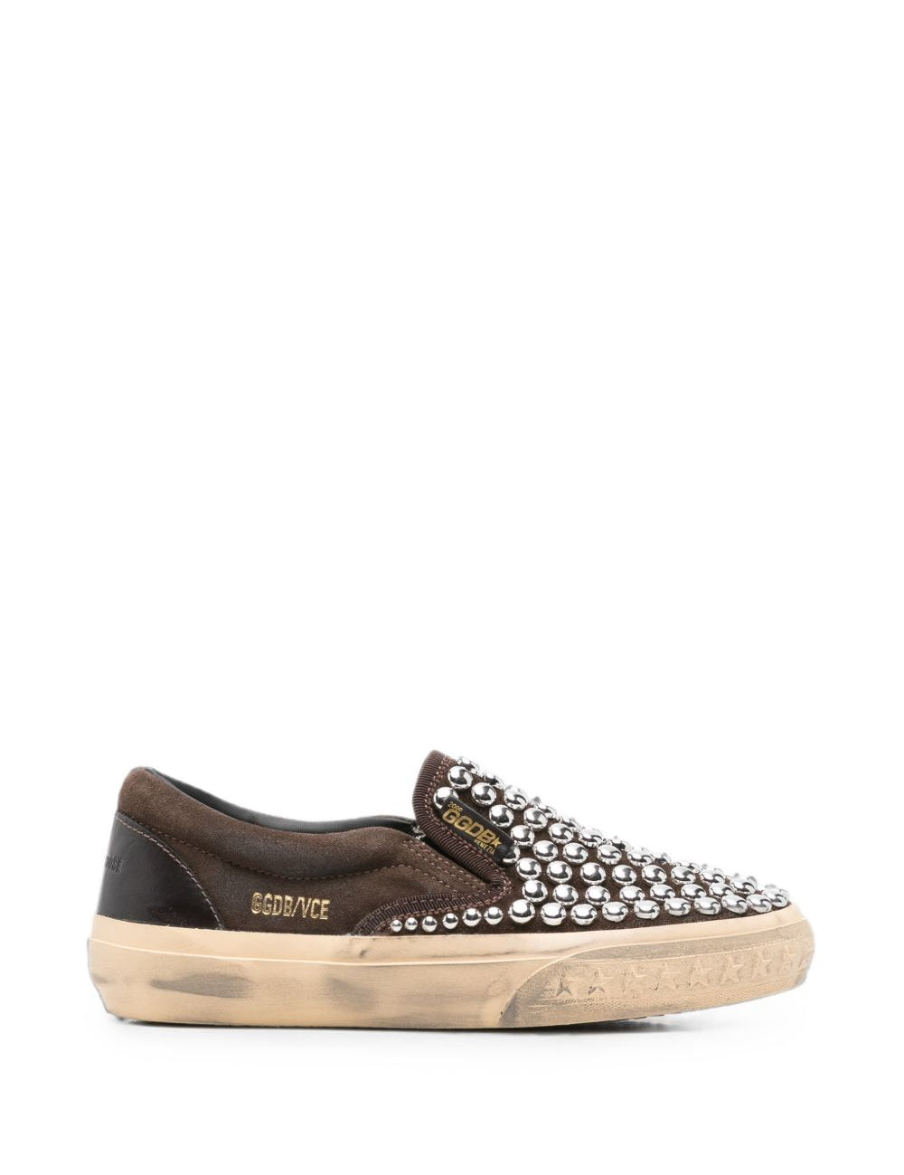 Sneakers VCE con borchie in marrone 