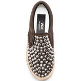 Sneakers VCE con borchie in marrone 