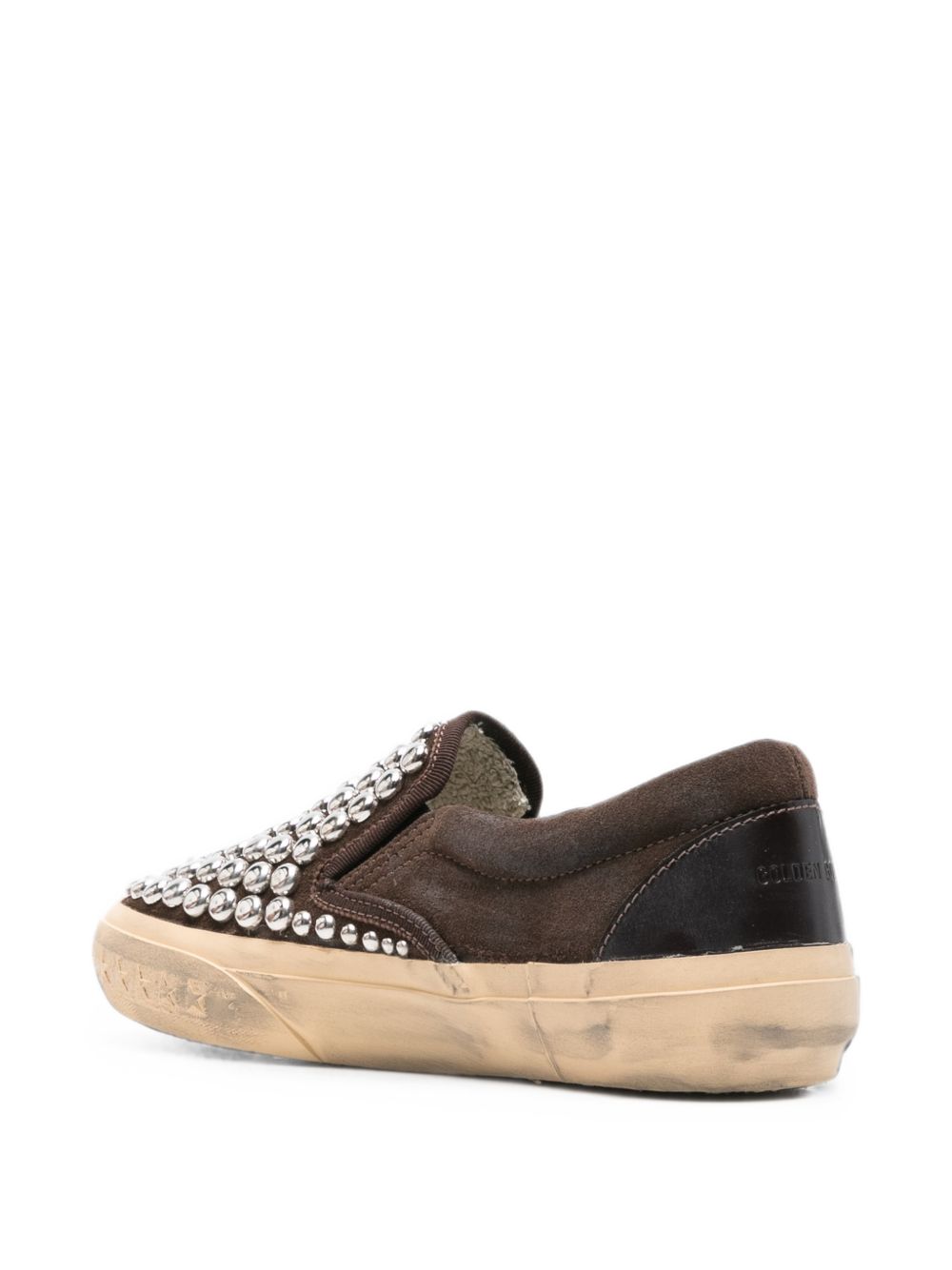 Sneakers VCE con borchie in marrone 