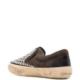Sneakers VCE con borchie in marrone 