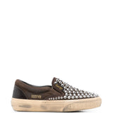 Sneakers VCE con borchie in marrone 