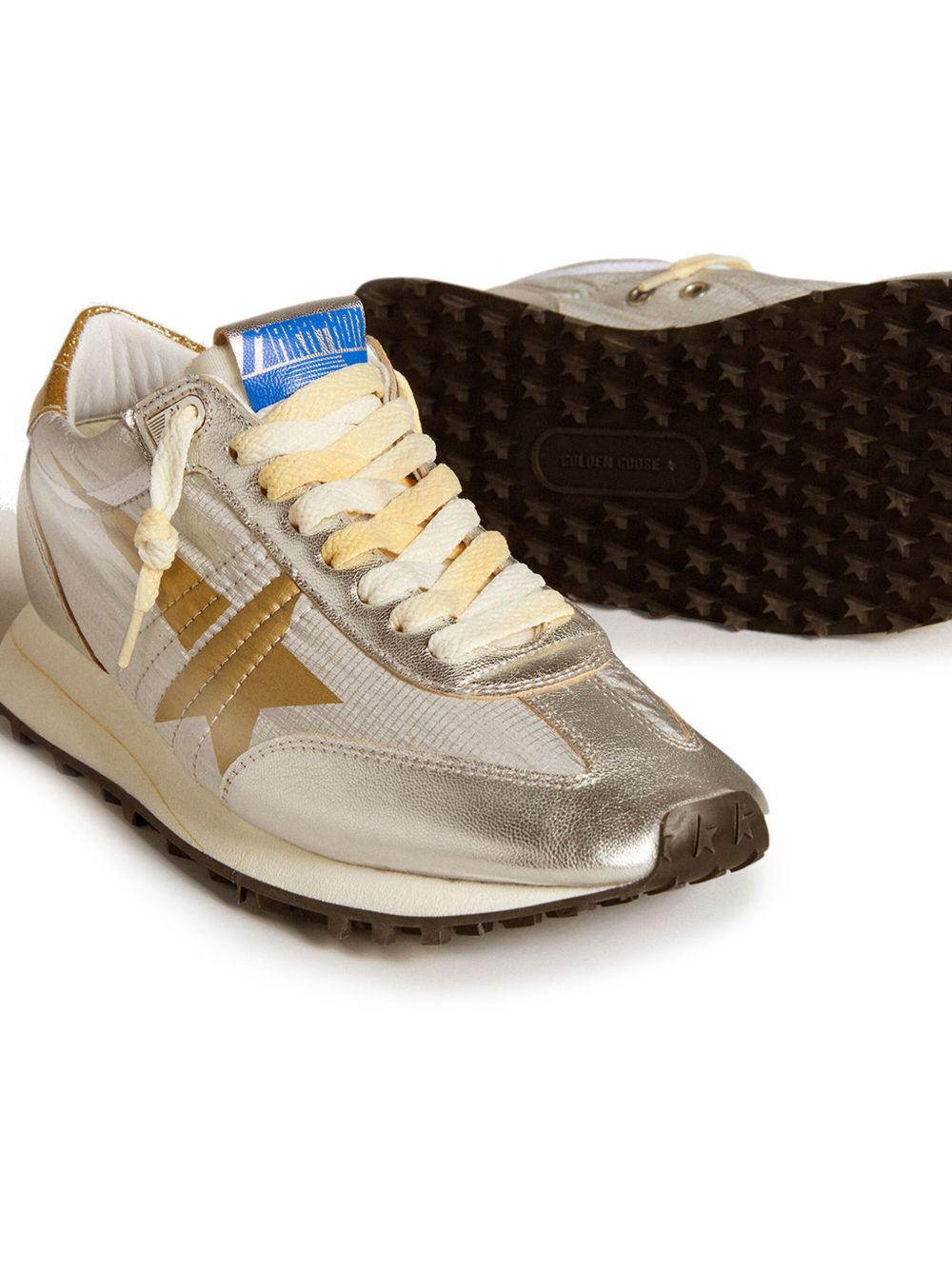 Sneakers con glitter star in oro 