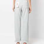 Jeans a vita alta decorati con cristalli in celeste Golden goose - unisex 